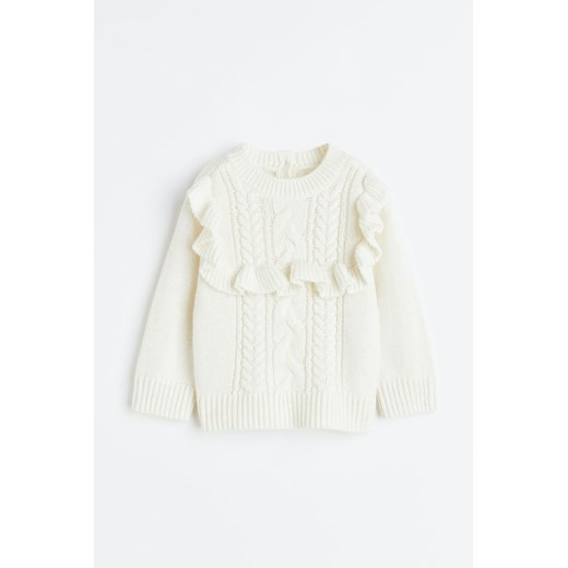 H & M - Sweter z falbanką - Biały H & M 86 (12-18M) H&M