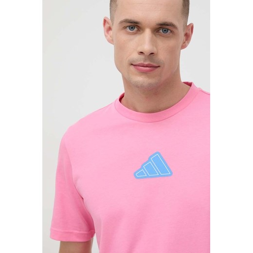 adidas Performance t-shirt treningowy kolor różowy z nadrukiem M ANSWEAR.com