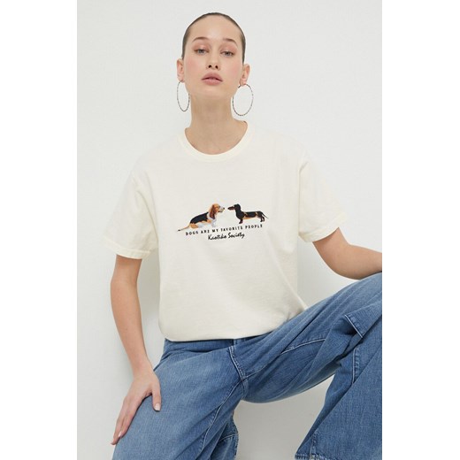 Kaotiko t-shirt bawełniany kolor beżowy z aplikacją ze sklepu ANSWEAR.com w kategorii T-shirty męskie - zdjęcie 169821920