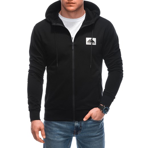 Bluza męska z kapturem 1647B - czarna ze sklepu Edoti w kategorii Bluzy męskie - zdjęcie 169824002