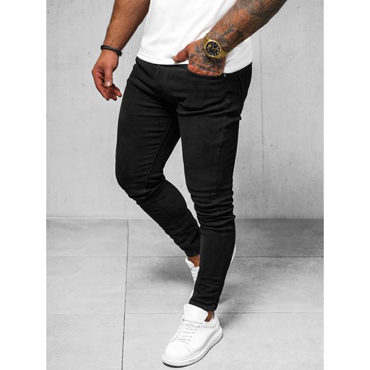 Spodnie jeansowe męskie czarne OZONEE O/E7887N ze sklepu ozonee.pl w kategorii Jeansy męskie - zdjęcie 169829750