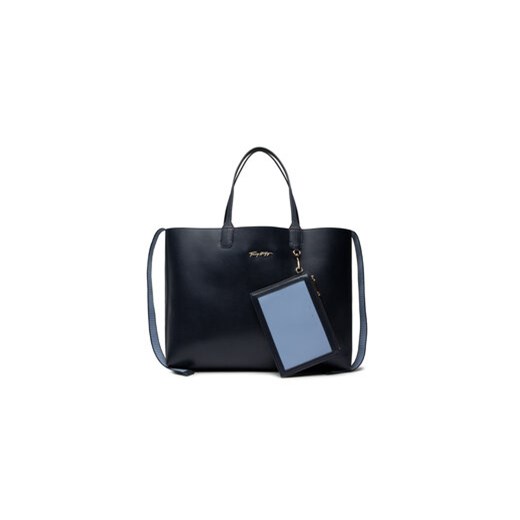 Tommy Hilfiger Torebka Iconic Tote AW0AW12017 Granatowy Tommy Hilfiger uniwersalny promocyjna cena MODIVO