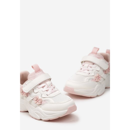 Różowe Buty Sportowe Sneakersy z Aplikacjami w Kształcie Kokardek Delhpin 29 okazja born2be.pl