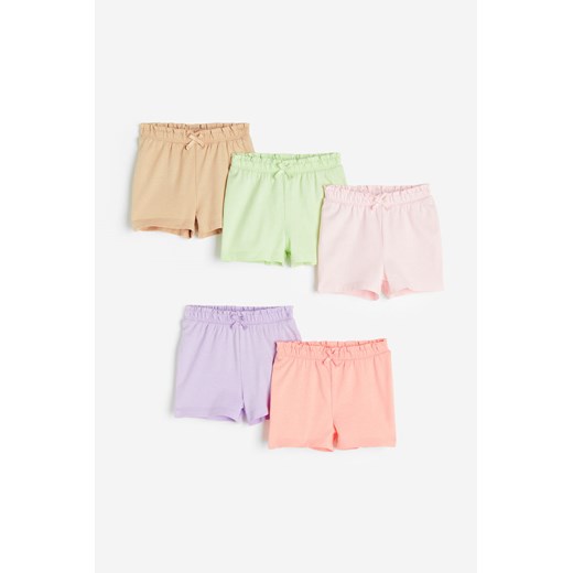 H & M - Szorty z bawełnianego dżerseju 5-pak - Różowy H & M 98 (2-3Y) H&M