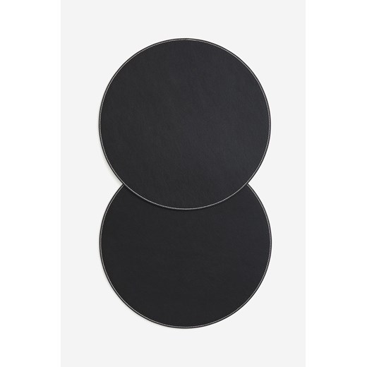 H & M - Okrągła podkładka pod talerz 2-pak - Czarny ze sklepu H&M w kategorii Podkładki na stół - zdjęcie 169834020