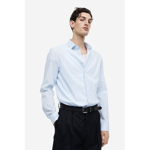 H & M - Elastyczna koszula Slim Fit - Niebieski H & M S H&M