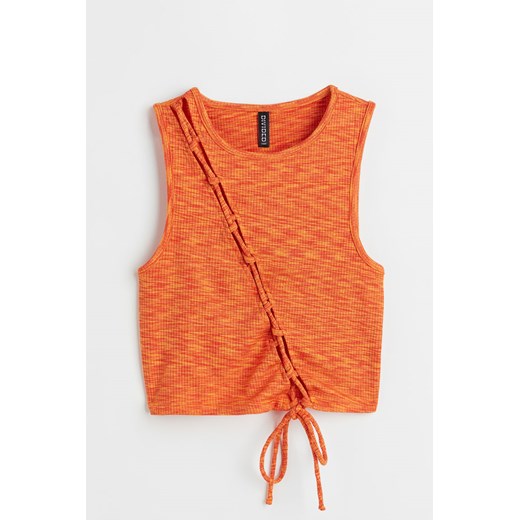 H & M bluzka damska pomarańczowy z okrągłym dekoltem casual jerseyowa 