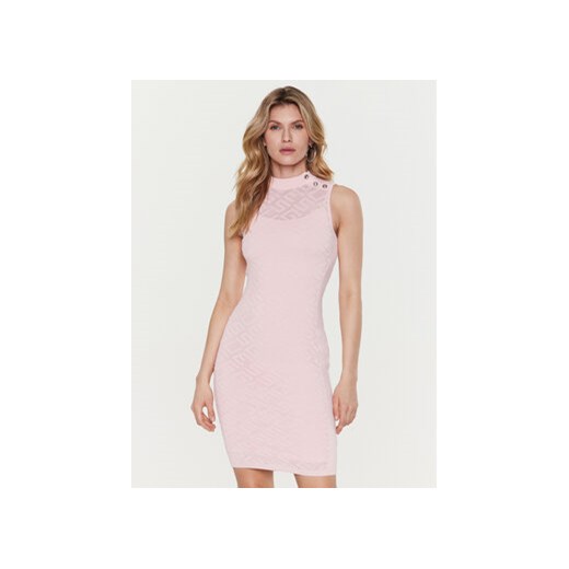 Guess Sukienka dzianinowa Paula W3GK62 Z36O0 Różowy Slim Fit ze sklepu MODIVO w kategorii Sukienki - zdjęcie 169834624