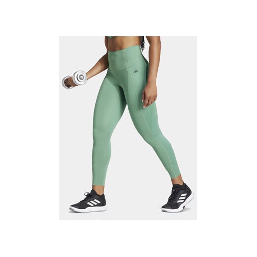 adidas Legginsy Optime Power IT6747 Zielony Slim Fit ze sklepu MODIVO w kategorii Spodnie damskie - zdjęcie 169834652