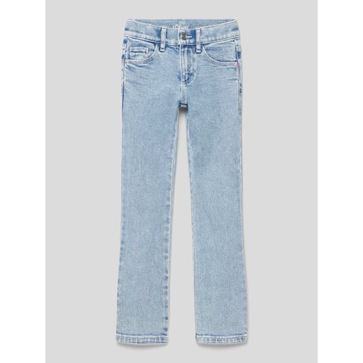 Jeansy o kroju slim fit z zapięciem na guzik ze sklepu Peek&Cloppenburg  w kategorii Spodnie dziewczęce - zdjęcie 169838744