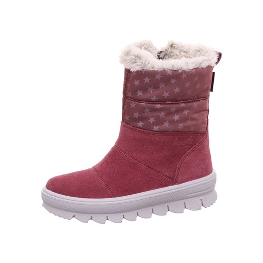 Buty zimowe dziecięce Superfit z tkaniny czerwone jesienne kozaki 