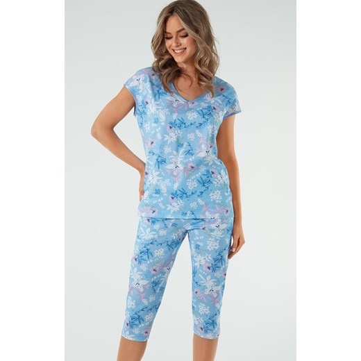 Bawełniana piżama damska Kaweri, Kolor niebieski-wzór, Rozmiar S, Italian Fashion ze sklepu Primodo w kategorii Piżamy damskie - zdjęcie 169840333