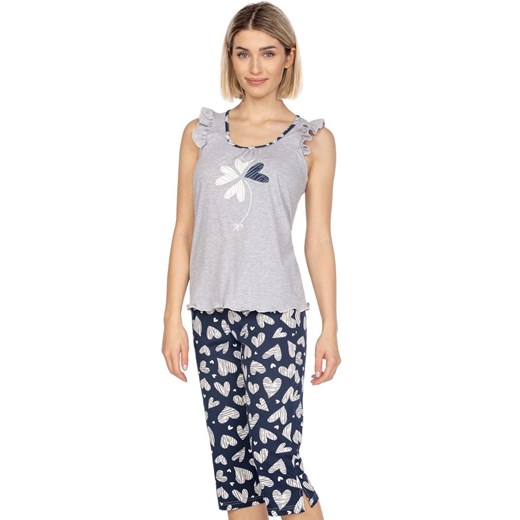 Bawełniana piżama damska jasny melanż 658, Kolor melanż jasny, Rozmiar S, Regina ze sklepu Primodo w kategorii Piżamy damskie - zdjęcie 169840493