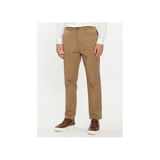 Selected Homme Spodnie materiałowe X-Miles 16085174 Brązowy Slim Tapered Fit ze sklepu MODIVO w kategorii Spodnie męskie - zdjęcie 169842773