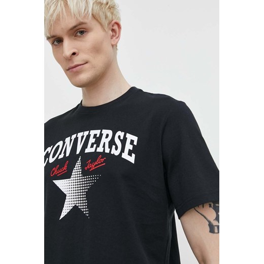 T-shirt męski Converse z bawełny z krótkim rękawem 