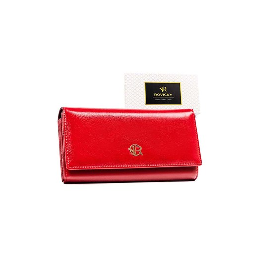 Czerwony duży portfel damski ze skóry naturalnej i ekologicznej - Rovicky ze sklepu 5.10.15 w kategorii Portfele damskie - zdjęcie 169845464