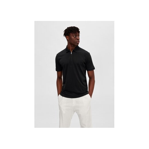 Selected Homme Polo Fave 16079026 Czarny Regular Fit ze sklepu MODIVO w kategorii T-shirty męskie - zdjęcie 169846704