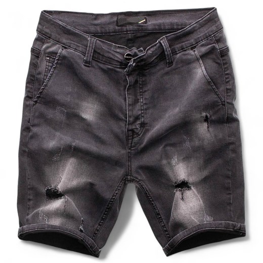 Spodnie męskie krótkie czarne jeansowe Recea ze sklepu Recea.pl w kategorii Spodnie męskie - zdjęcie 169849332