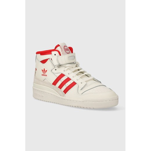 adidas Originals sneakersy skórzane Forum Mid kolor biały IG6497 ze sklepu PRM w kategorii Trampki damskie - zdjęcie 169850452