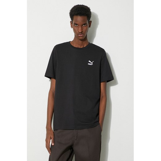 Puma t-shirt bawełniany męski kolor czarny z aplikacją 679187 ze sklepu PRM w kategorii T-shirty męskie - zdjęcie 169850612