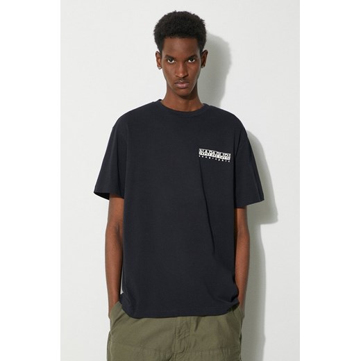 Napapijri t-shirt bawełniany S-Kotcho męski kolor granatowy z nadrukiem NP0A4HTV0411 ze sklepu PRM w kategorii T-shirty męskie - zdjęcie 169850620