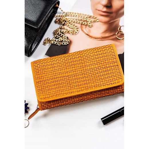 Duży portfel damski żółty ze skóry naturalnej - Rovicky ze sklepu 5.10.15 w kategorii Portfele damskie - zdjęcie 169851384