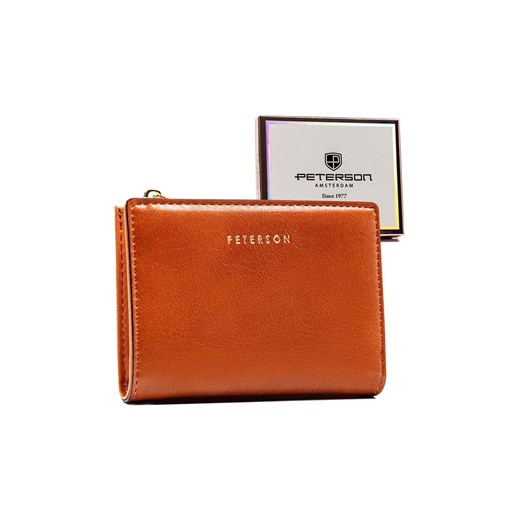 Brązowy, mały portfel damski ze skóry ekologicznej - Peterson ze sklepu 5.10.15 w kategorii Portfele damskie - zdjęcie 169851744