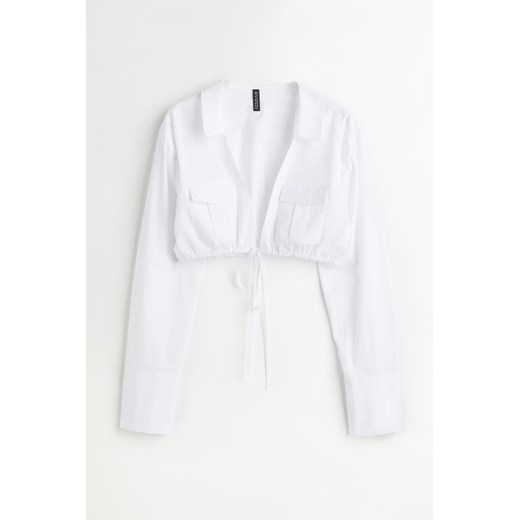 H & M - Krótka koszula utility - Biały ze sklepu H&M w kategorii Koszule damskie - zdjęcie 169853111