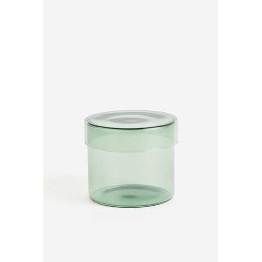 H & M - Mały szklany pojemnik z pokrywką - Zielony ze sklepu H&M w kategorii Pudełka i pojemniki - zdjęcie 169853114