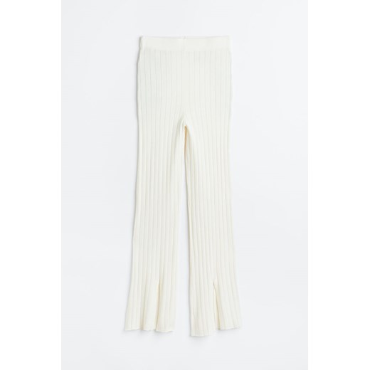 H & M - Rozszerzane legginsy z rozcięciem - Biały ze sklepu H&M w kategorii Spodnie damskie - zdjęcie 169853203