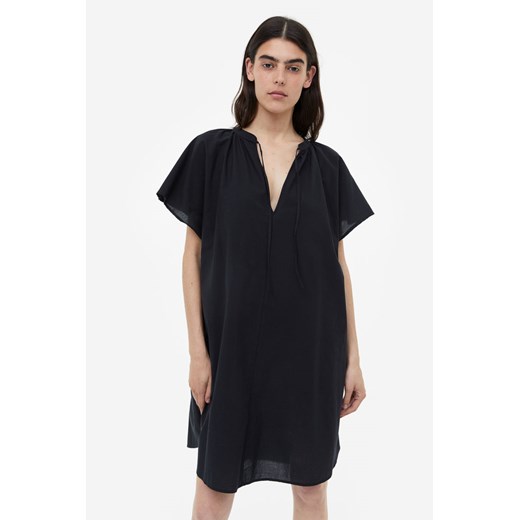 H & M - Bawełniana sukienka tunikowa - Czarny ze sklepu H&M w kategorii Sukienki - zdjęcie 169853213
