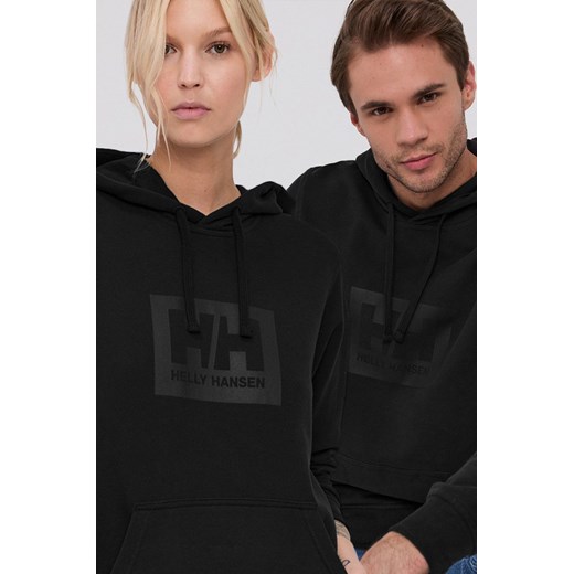 Helly Hansen bluza bawełniana kolor czarny z kapturem 53289-597 ze sklepu PRM w kategorii Bluzy męskie - zdjęcie 169854061