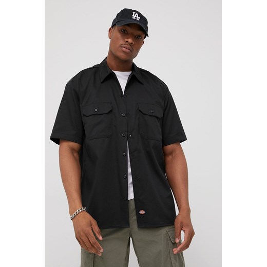 Dickies koszula męska kolor czarny regular z kołnierzykiem klasycznym ze sklepu PRM w kategorii Koszule męskie - zdjęcie 169854072
