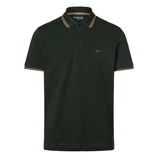 Selected Męska koszulka polo - SLHDante Mężczyźni Bawełna jodłowy jednolity ze sklepu vangraaf w kategorii T-shirty męskie - zdjęcie 169854932