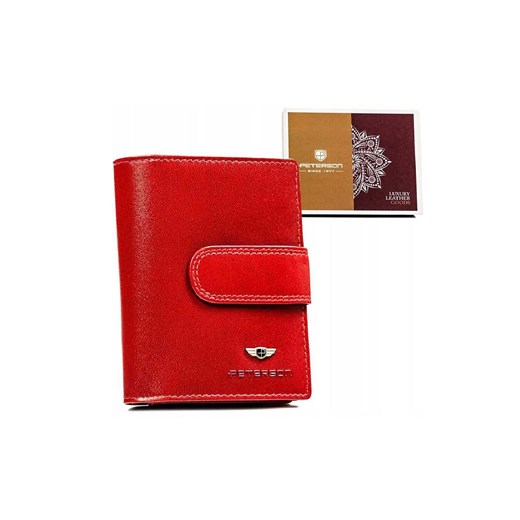 Skórzany, średni portfel damski na zatrzask i suwak - Peterson ze sklepu 5.10.15 w kategorii Portfele damskie - zdjęcie 169856570