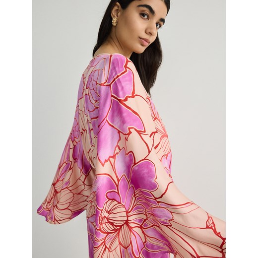 Reserved - Sukienka kimono z wiskozy - wielobarwny Reserved S Reserved