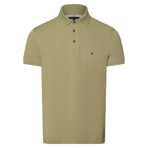 Tommy Hilfiger Męska koszulka polo Mężczyźni Bawełna oliwkowy jednolity ze sklepu vangraaf w kategorii T-shirty męskie - zdjęcie 169858323