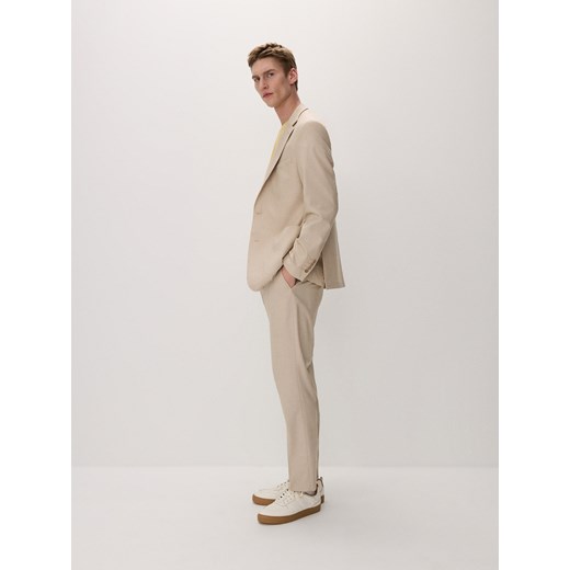 Reserved - Spodnie garniturowe - beżowy ze sklepu Reserved w kategorii Spodnie męskie - zdjęcie 169858601