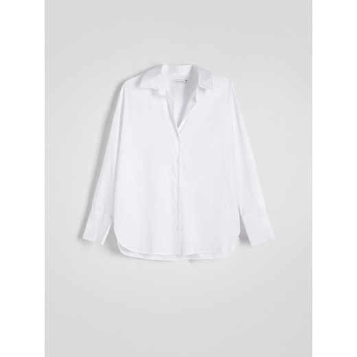 Reserved - Bawełniana koszula oversize - biały ze sklepu Reserved w kategorii Koszule damskie - zdjęcie 169858802