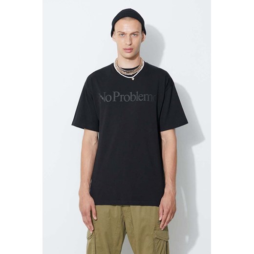 Aries t-shirt bawełniany kolor czarny z nadrukiem ze sklepu ANSWEAR.com w kategorii T-shirty męskie - zdjęcie 169858943