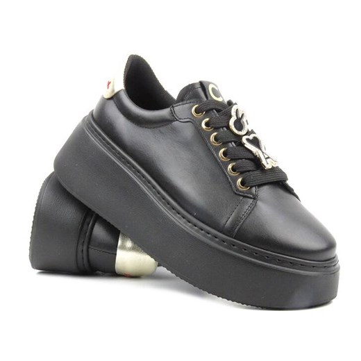 Sportowe buty damskie na platformie - CheBello 4292, czarne ze sklepu ulubioneobuwie w kategorii Buty sportowe damskie - zdjęcie 169860582
