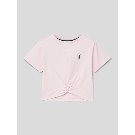 T-shirt krótki z wyhaftowanym logo ze sklepu Peek&Cloppenburg  w kategorii Bluzki dziewczęce - zdjęcie 169860843