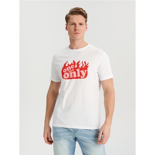 Sinsay - Koszulka z nadrukiem - biały ze sklepu Sinsay w kategorii T-shirty męskie - zdjęcie 169863850