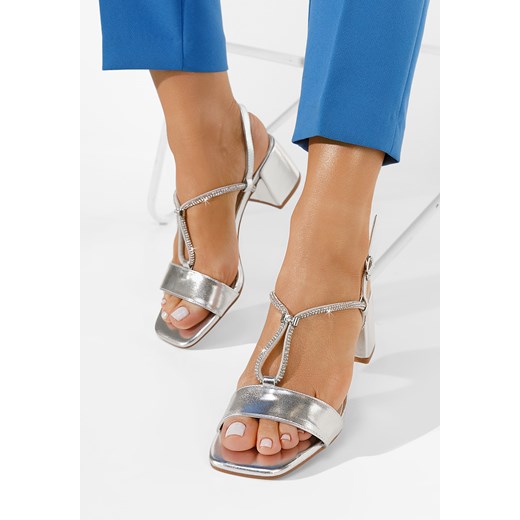 Srebrne eleganckie sandały Shea ze sklepu Zapatos w kategorii Sandały damskie - zdjęcie 169863920