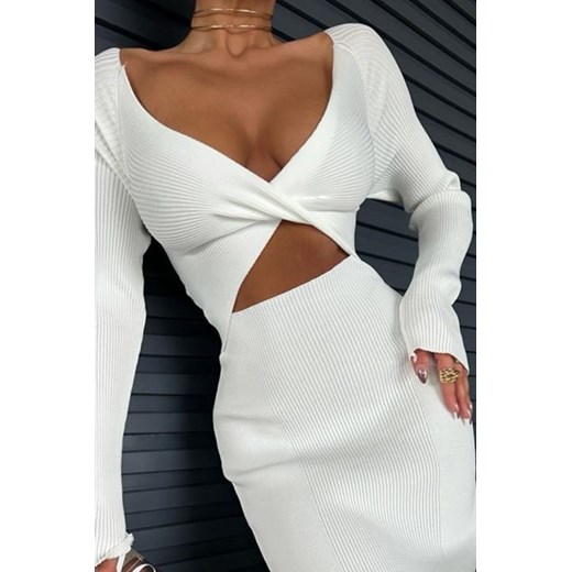 Sukienka NEROLELDA WHITE uniwersalny promocyjna cena Ivet Shop