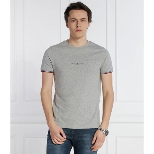 T-shirt męski Tommy Hilfiger z krótkim rękawem szary na wiosnę 