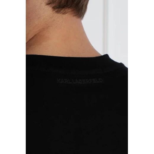 T-shirt męski czarny Karl Lagerfeld z krótkim rękawem w nadruki 