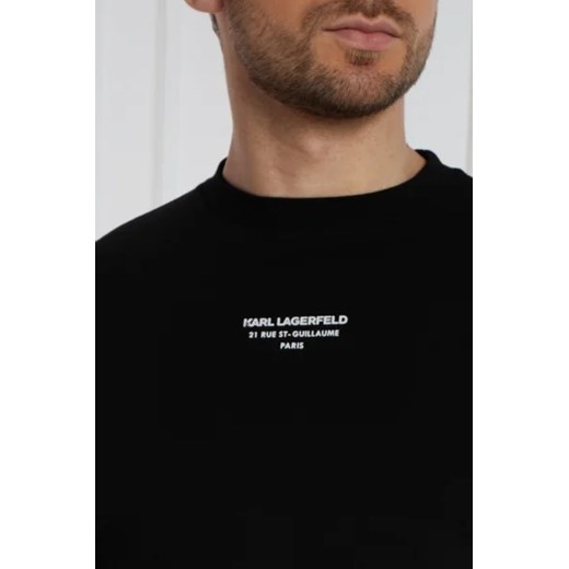 T-shirt męski Karl Lagerfeld casual z krótkimi rękawami czarny bawełniany 
