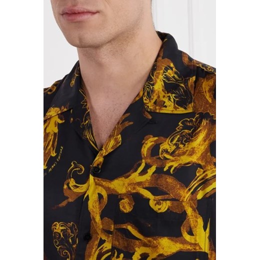 Koszula męska Versace Jeans wielokolorowa w nadruki z klasycznym kołnierzykiem