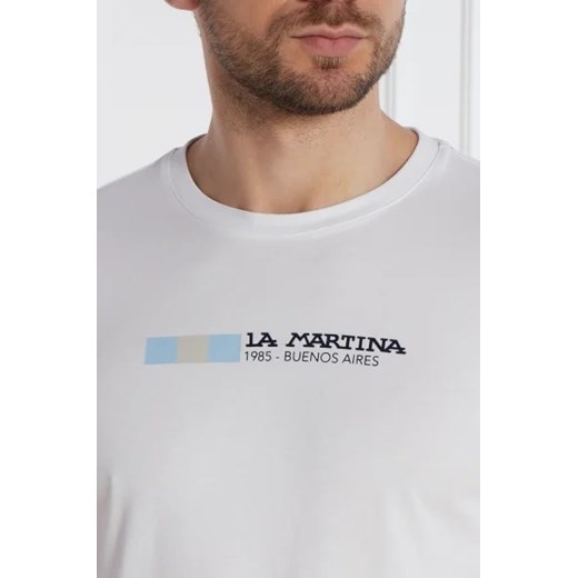 T-shirt męski biały La Martina z krótkim rękawem 